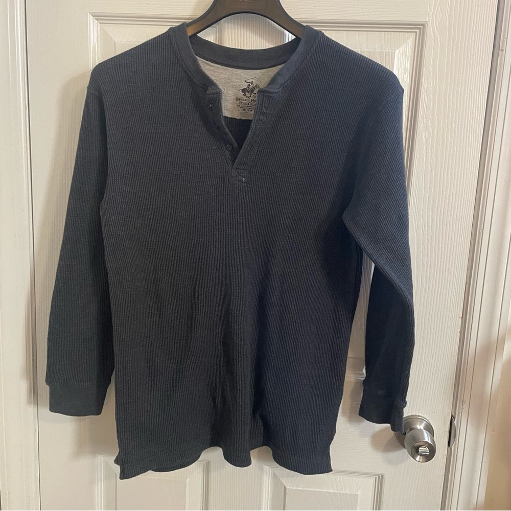 Beverley Hills Polo Club Charcoal Henley